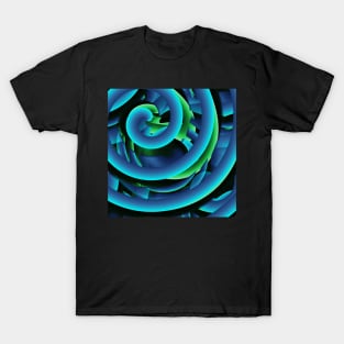 Blue and green spirals T-Shirt